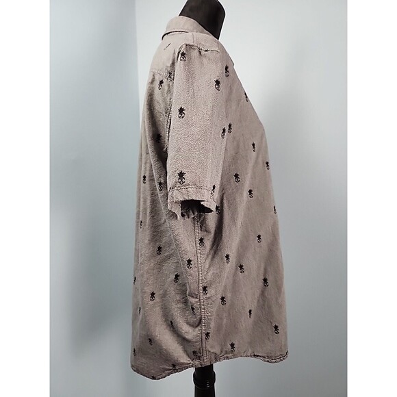 Vans Off The Wall Classic Fit Button Front Short Sleeve Cotton Shirt Pineapple - Picture 5 of 10